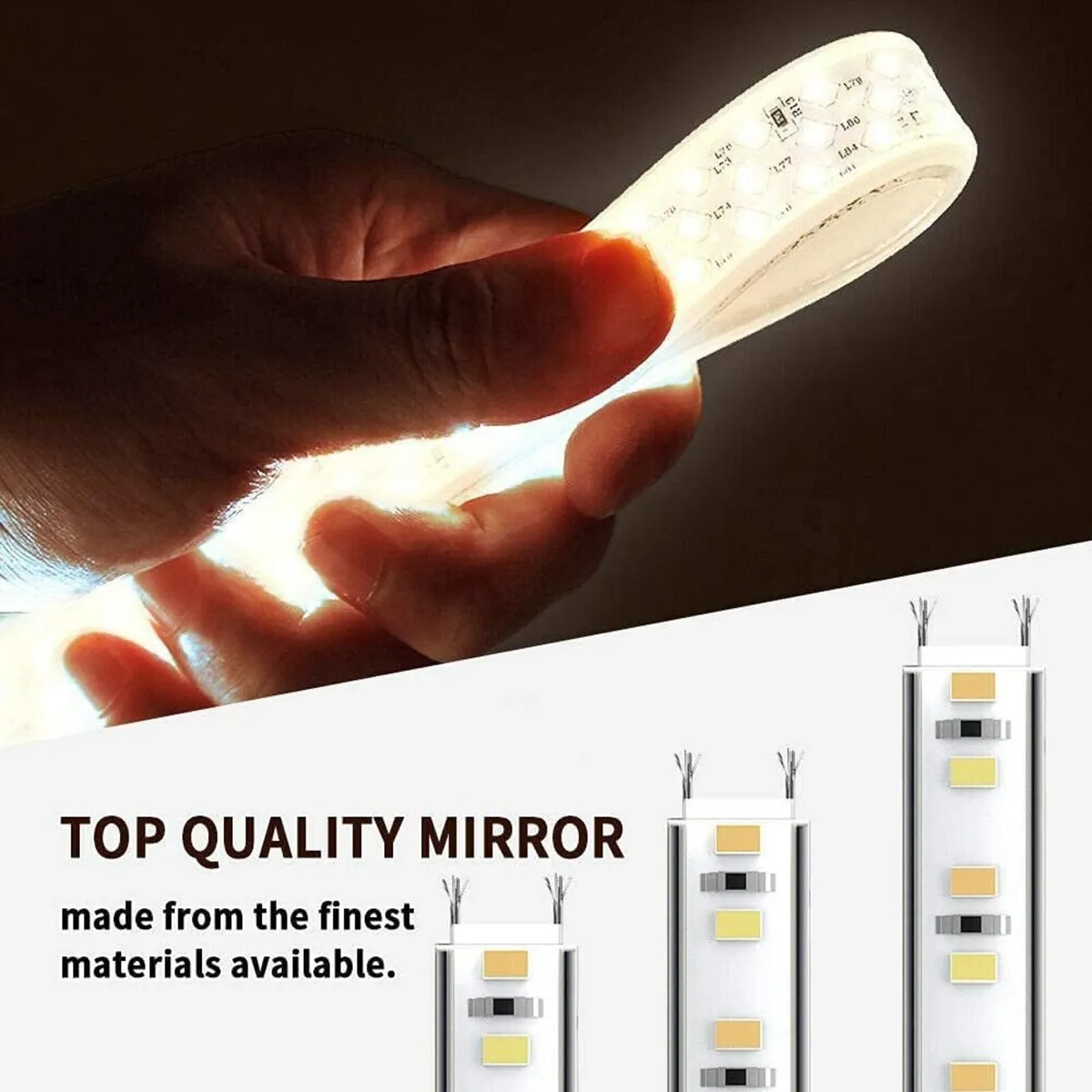 500 x 700mm LED Illuminated Bathroom Mirror with - Image 4