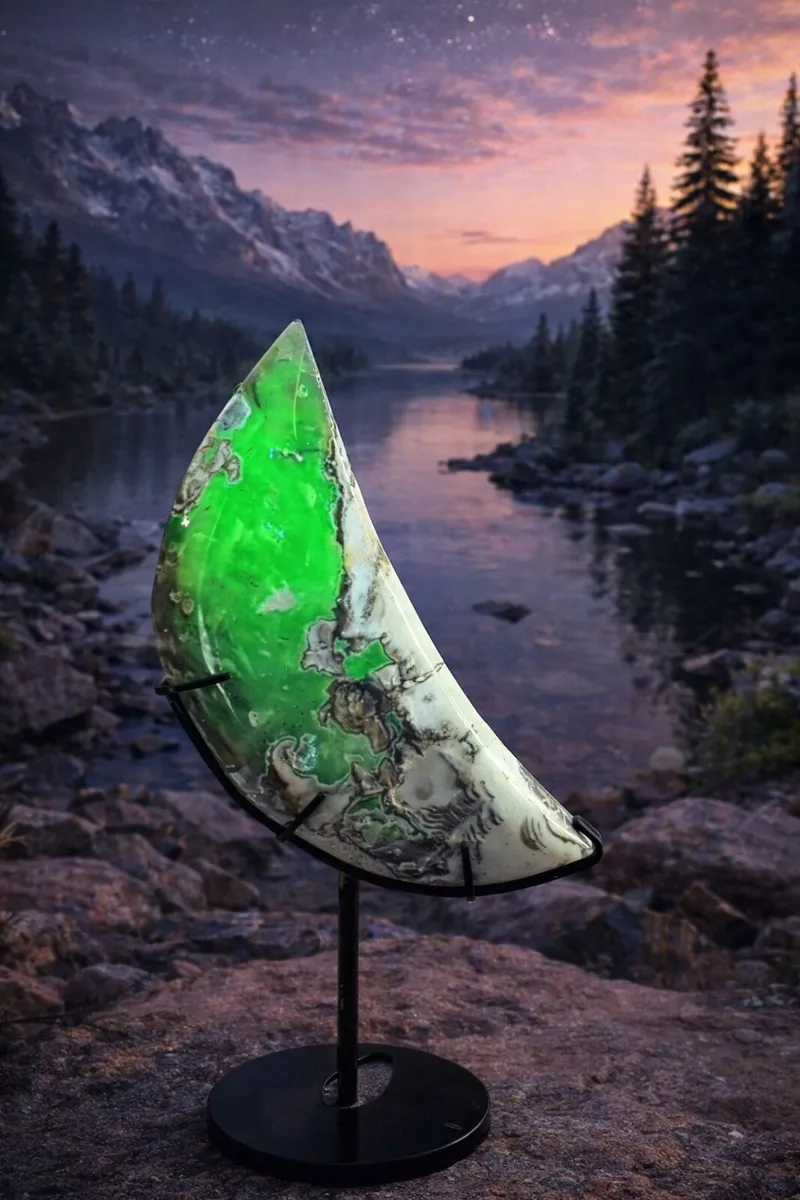 Stunning Crescent moon-shaped Crystal carving - Image 1