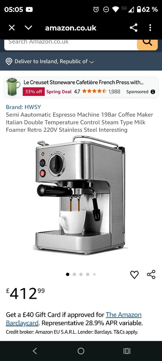 Coffee machine espresso Maker Italian Double - Image 1