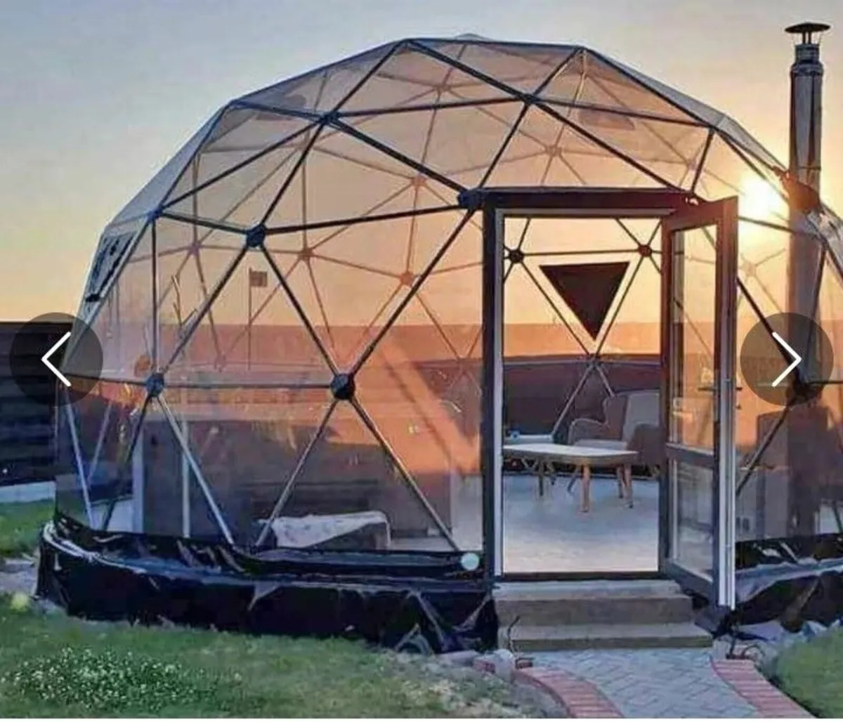 Deluxe 3m(10ft) Clear Tinted Dome Igloo Glamping - Image 3