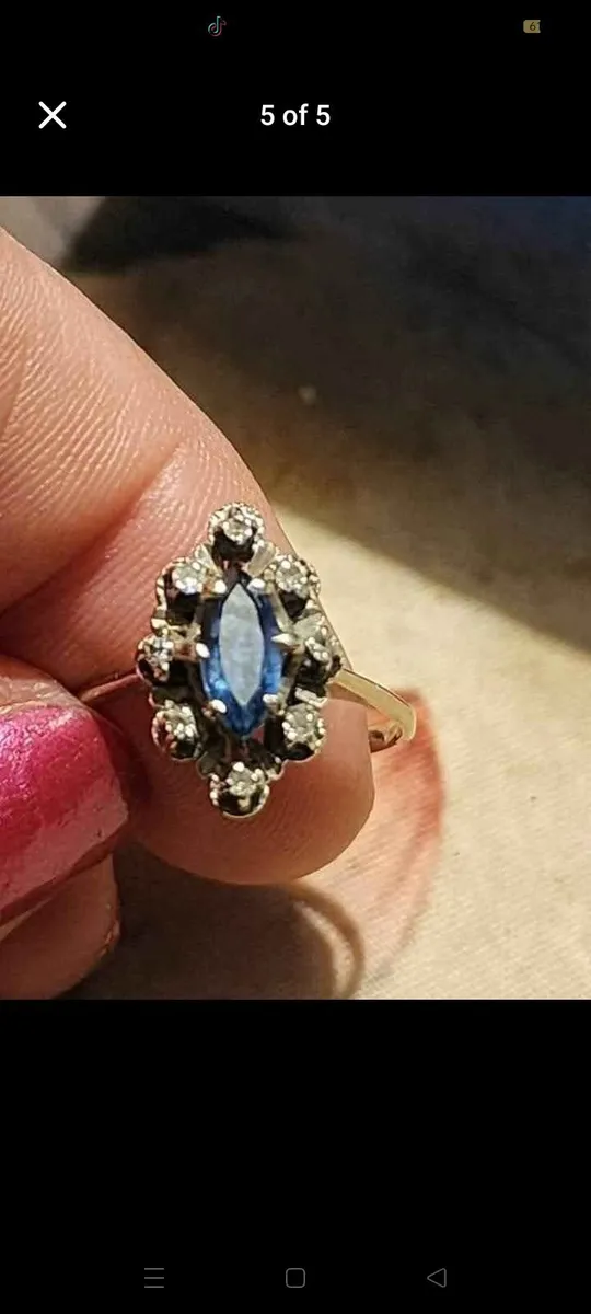 Beautiful Art Deco Sapphire and Diamond Ring - Image 3