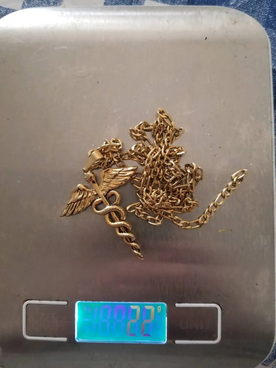 Caduceus pendent and chain...PLEASE READ ADD.. - Image 1