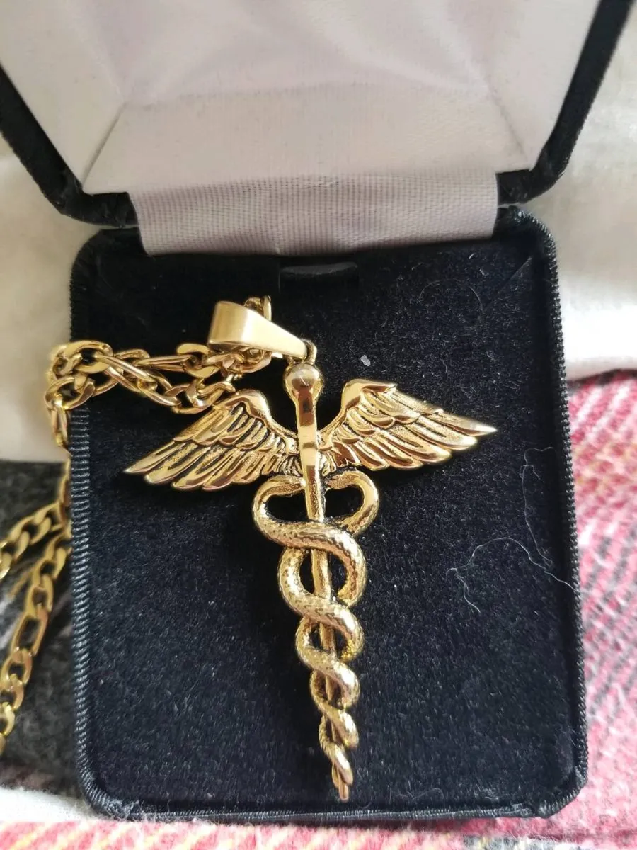 Caduceus pendent and chain...PLEASE READ ADD.. - Image 2