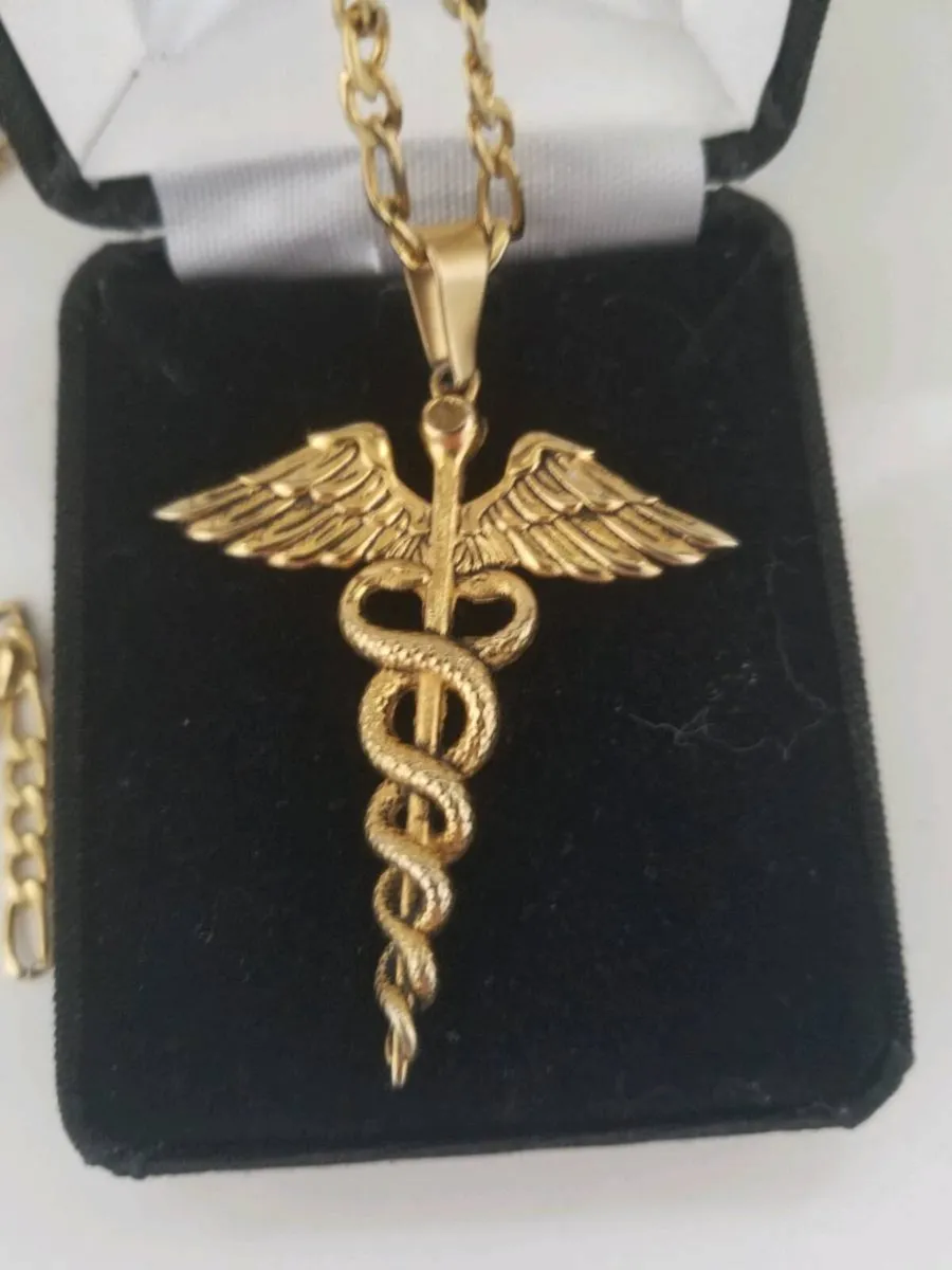 Caduceus pendent and chain...PLEASE READ ADD.. - Image 4