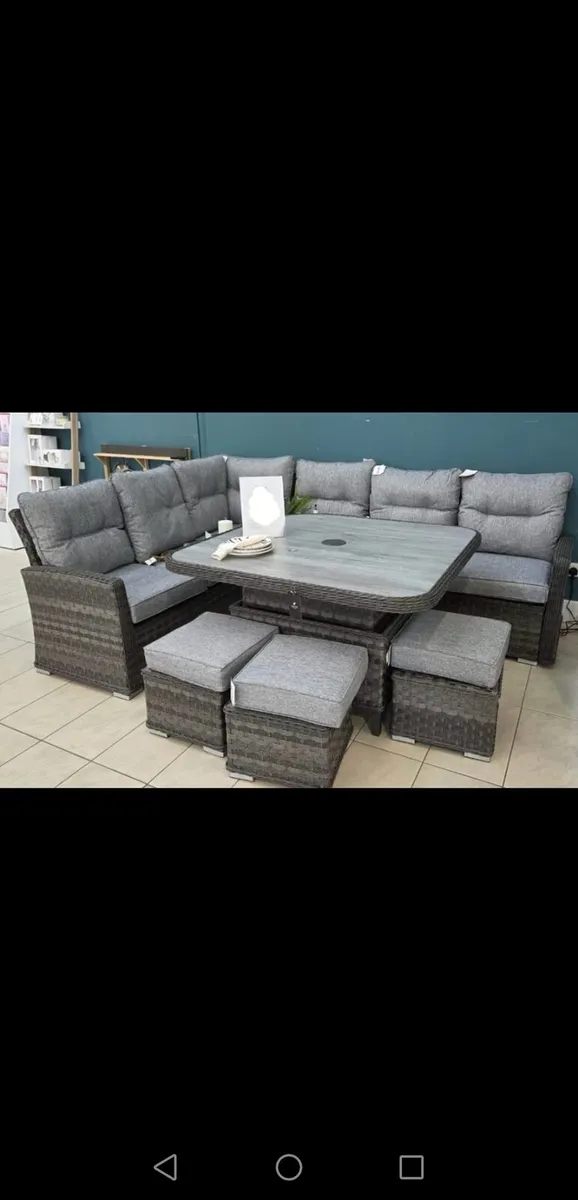 **CLEARANCE**Brand New Dark Grey Rattan Corner Set - Image 1