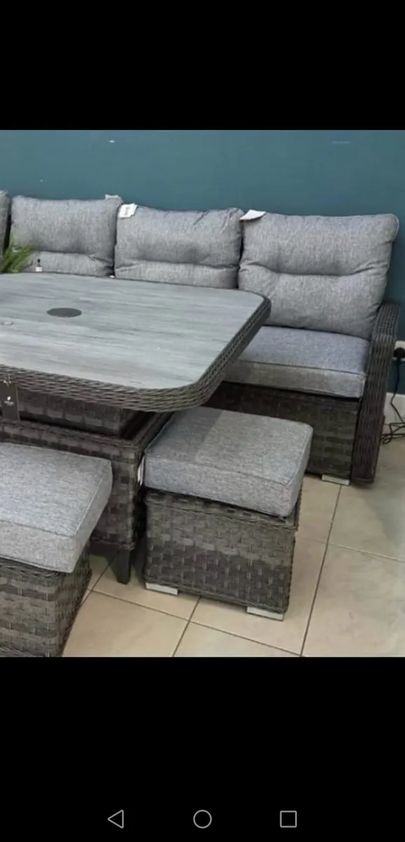 **CLEARANCE**Brand New Dark Grey Rattan Corner Set - Image 2
