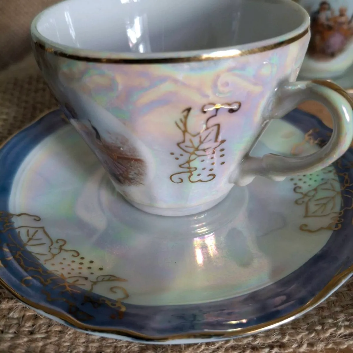 Japanese Lusterware Cups & Saucers - Image 3