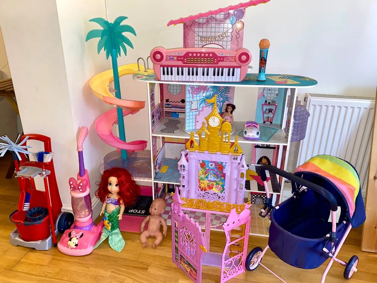 Great toys bundle including a wooden doll house