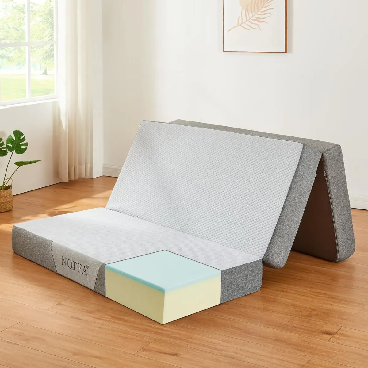 Folding Mattress Double Tri-fold Size with Two - Image 1