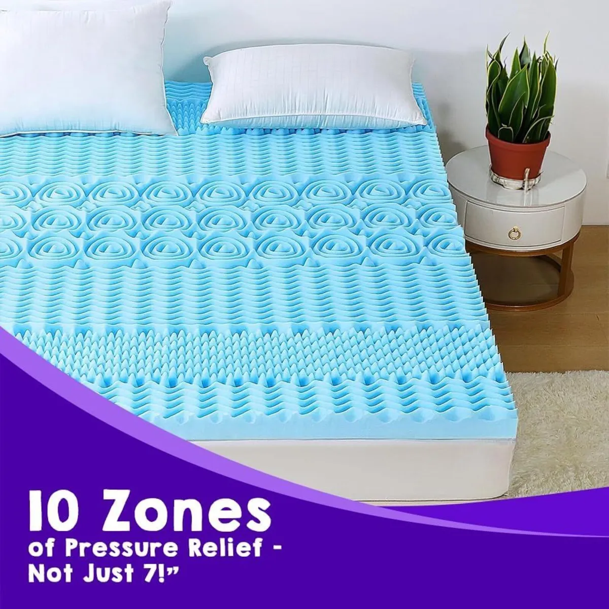 Luxury 5cm Deep Memory Foam Mattress Topper With - Image 2