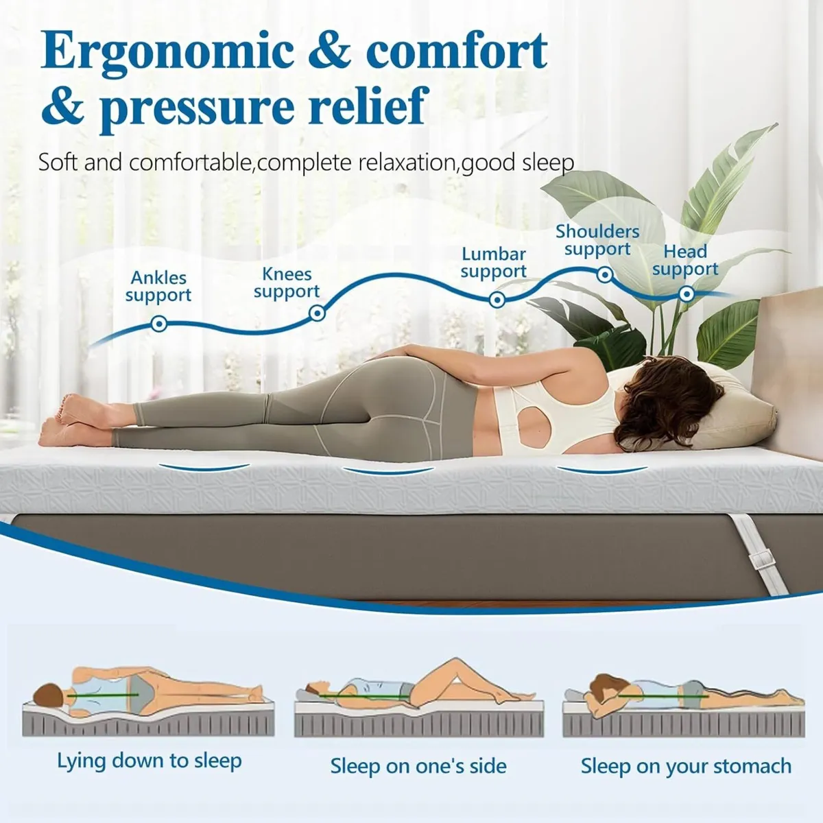 Memory Foam Mattress Topper 10cm Thickness Single - Image 4