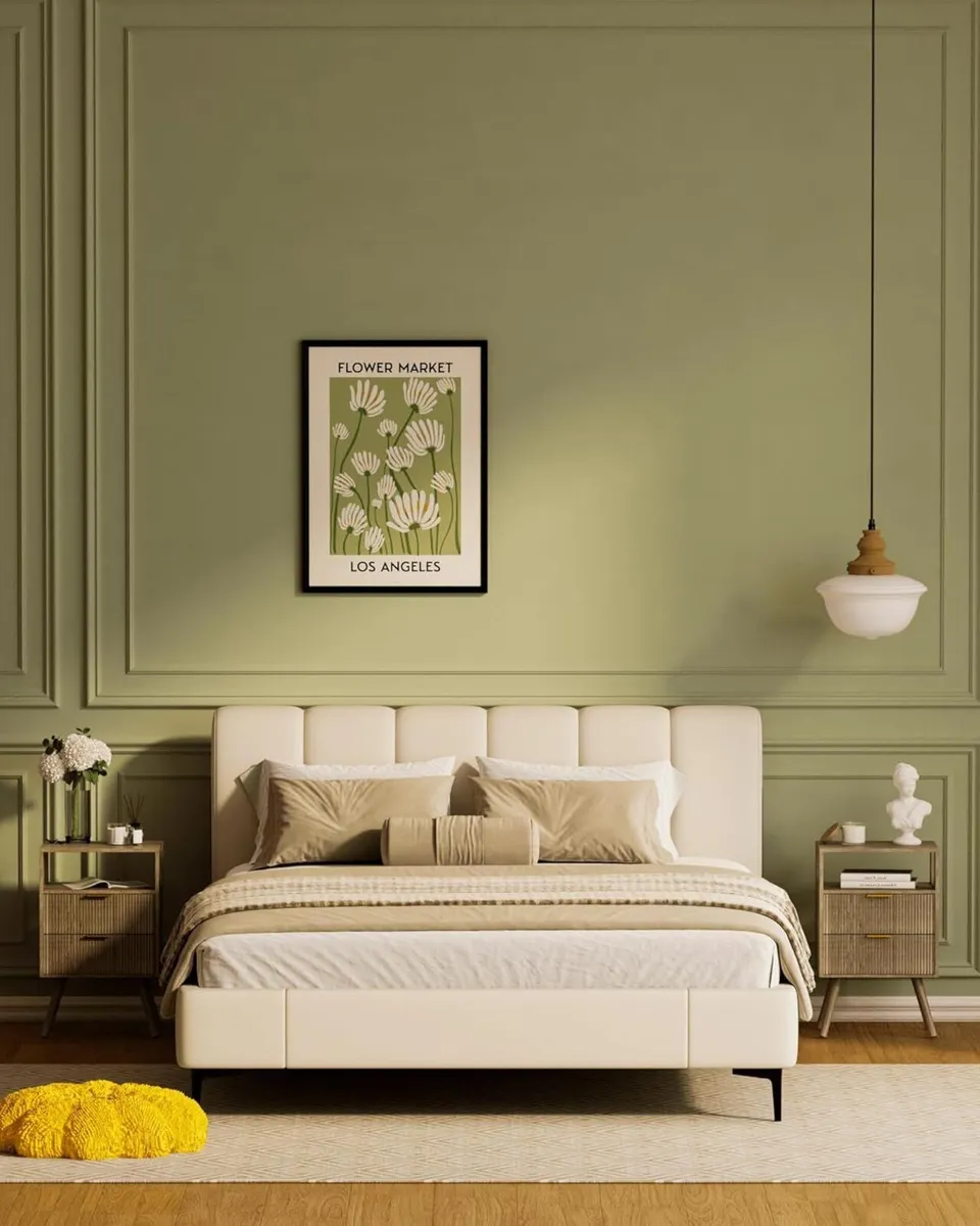 Wooden Bedside Table Nightstand with 2 Storage - Image 3