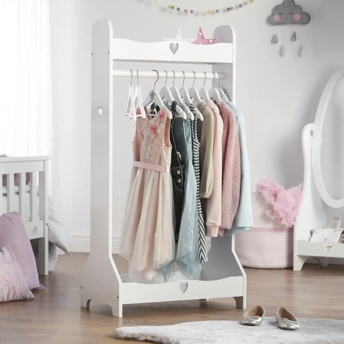 Kids Clothes Rail (Age 3-8yrs) Dress Up White - Image 1