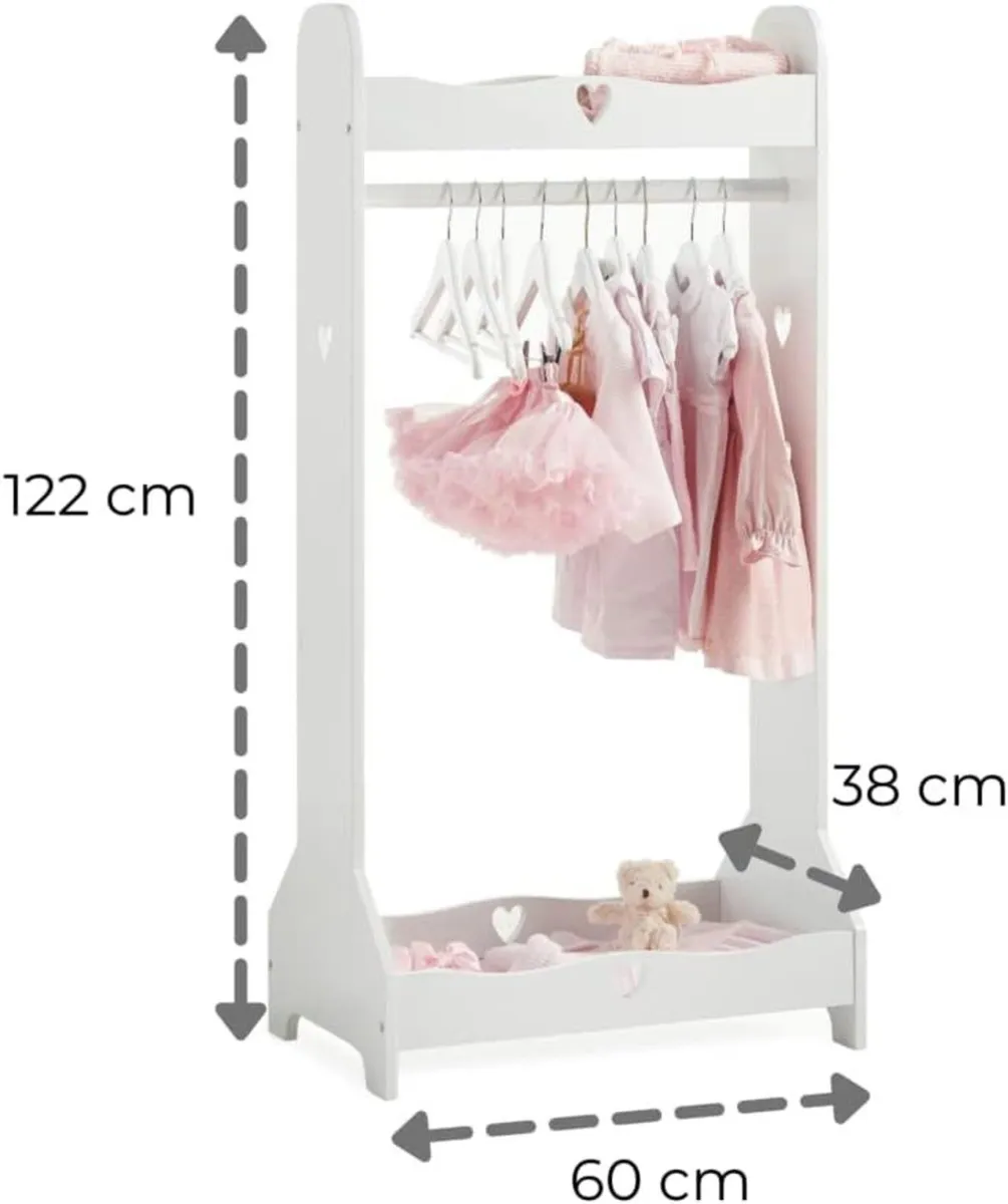 Kids Clothes Rail (Age 3-8yrs) Dress Up White - Image 2