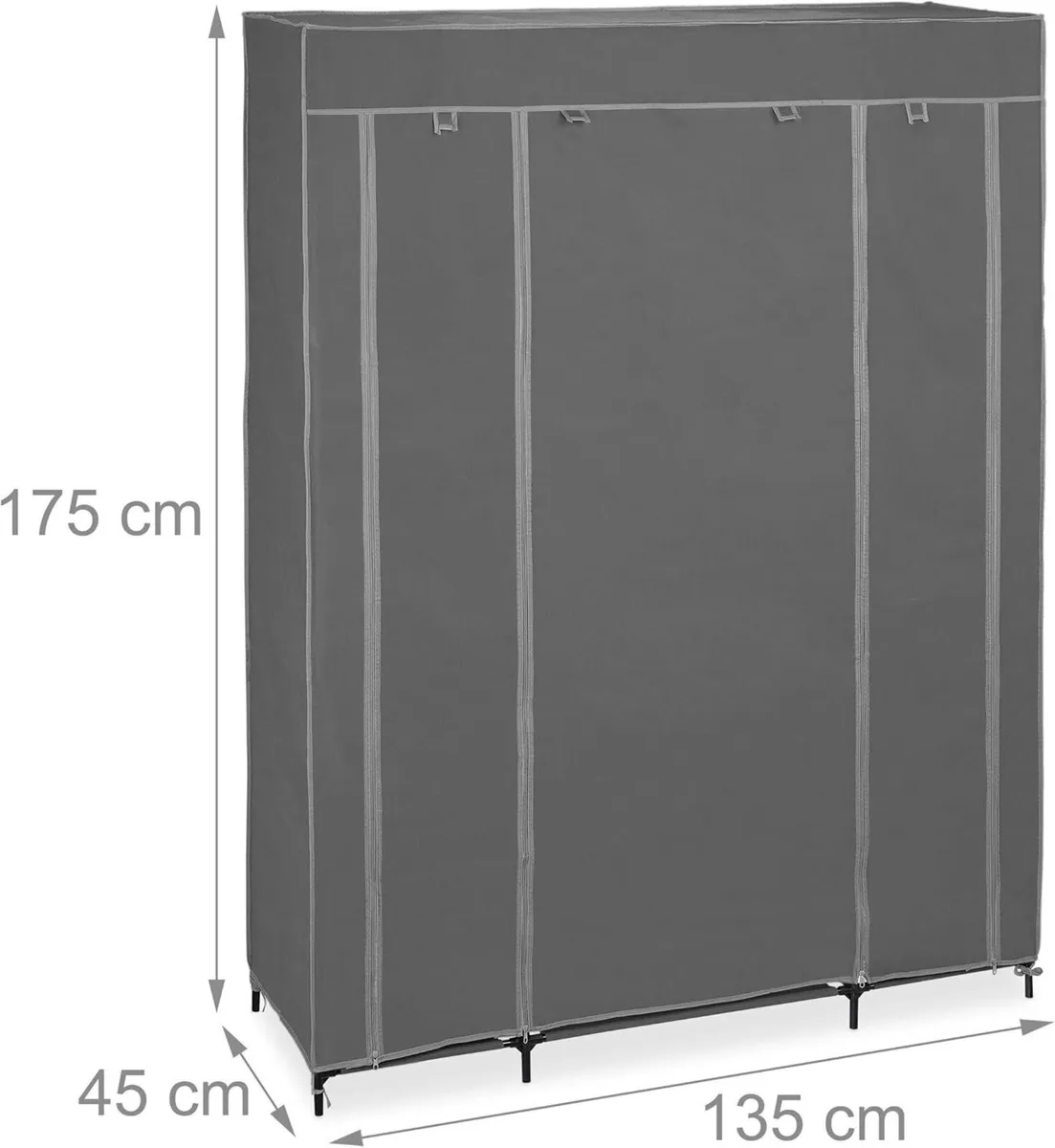 Fabric Wardrobe Rail 12 Shelves 175 x 135 45 cm - Image 3