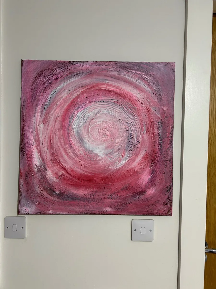 Red and pink abstract painting - Image 1