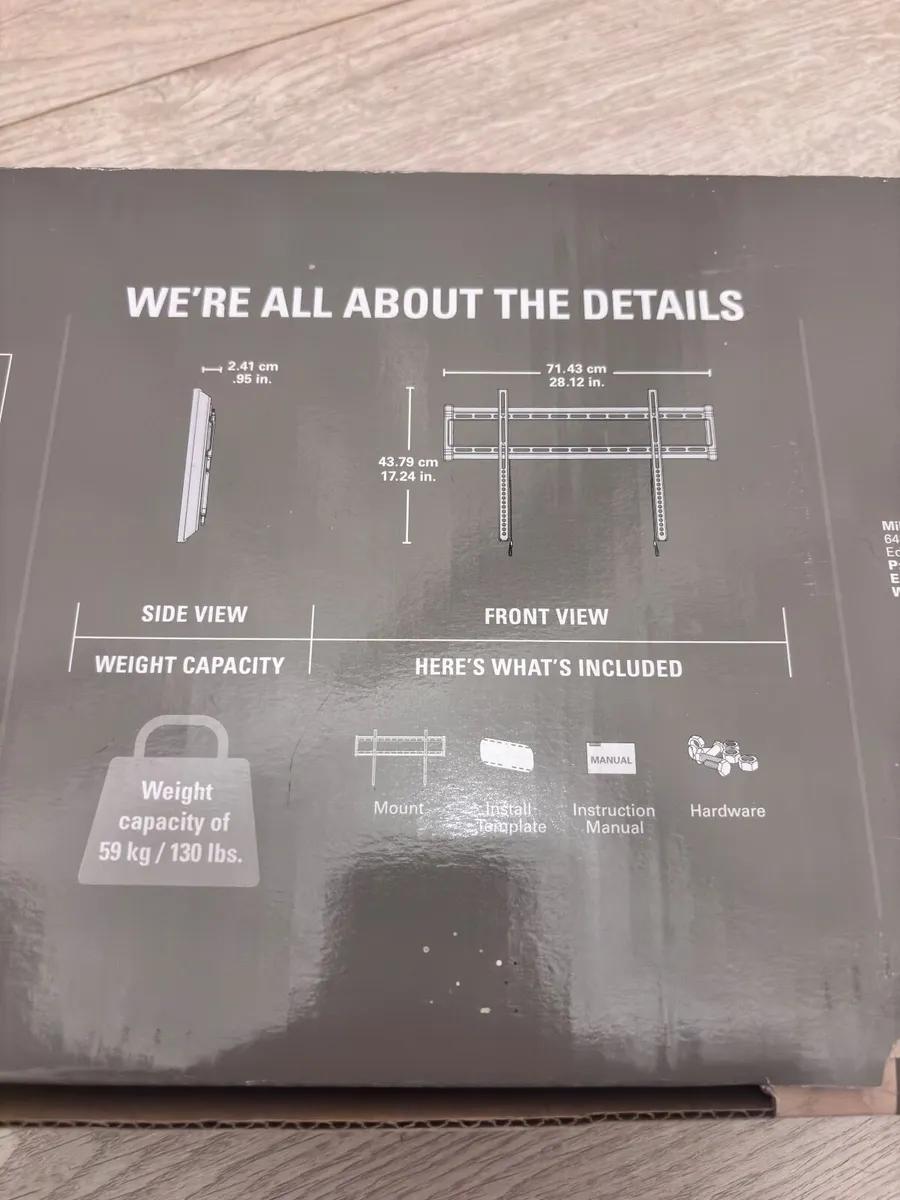 TV wall mount - slim low profile, never used - Image 4