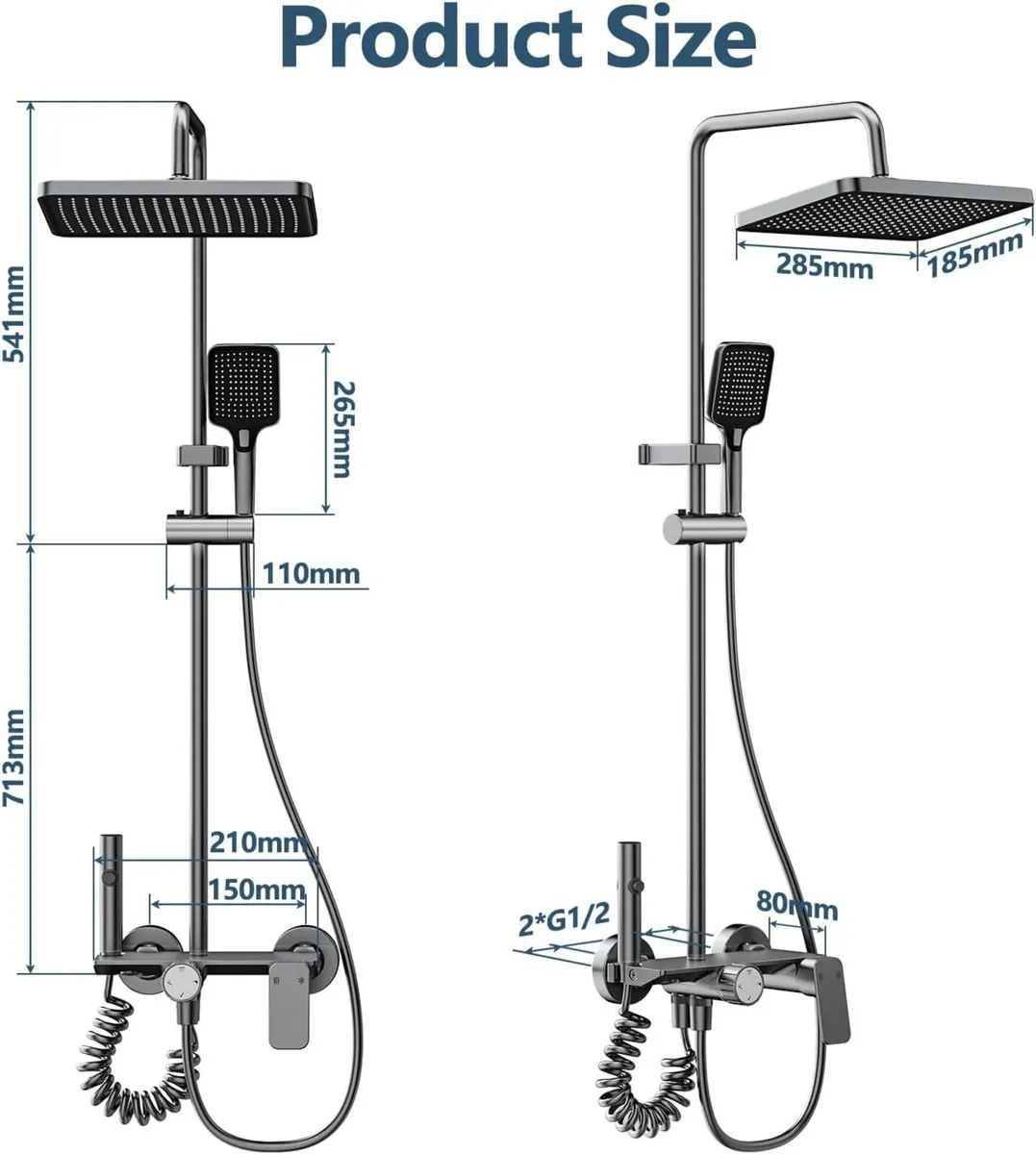 4-Function Shower Mixer Set with Rainfall Top - Image 3