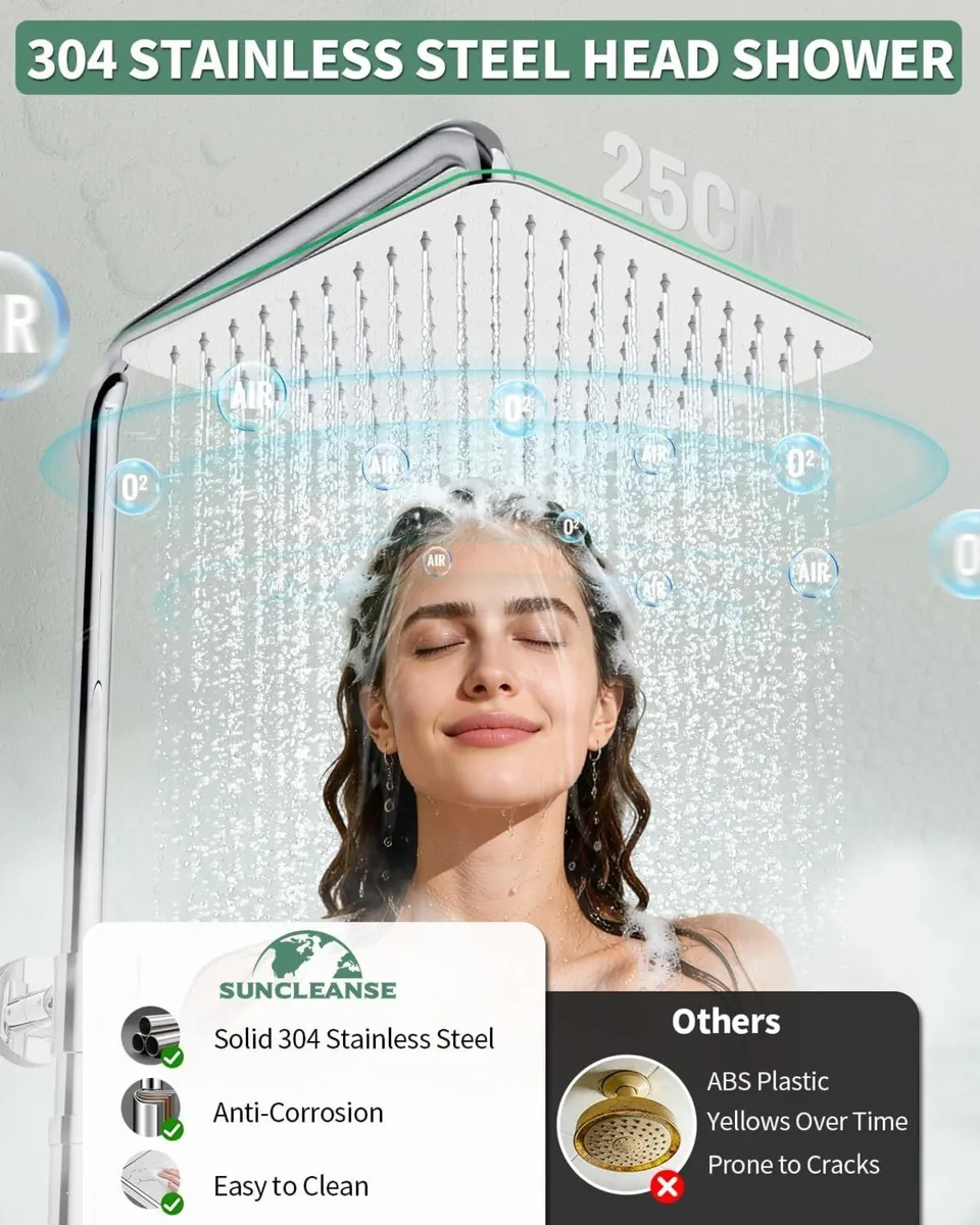 Shower Riser Rail Kit with 25 x cm Square - Image 4