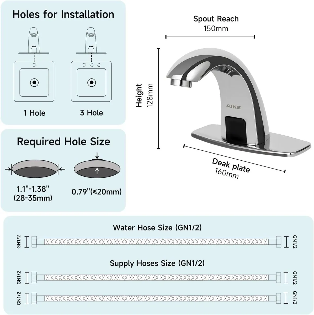 Commercial Touchless Bathroom Faucet Automatic - Image 3