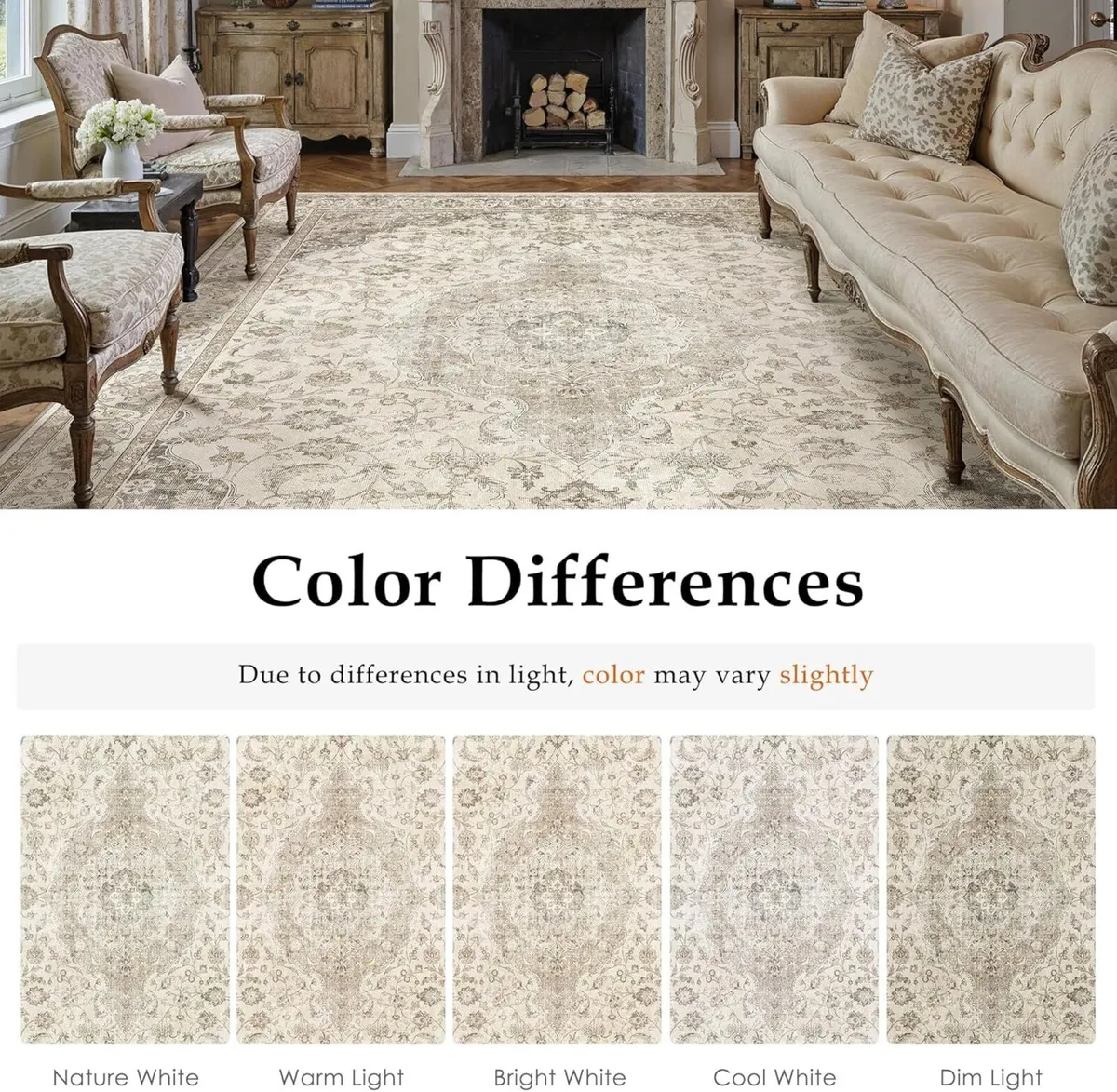 Brown Rugs Living Room 240x300cm Vintage Machine - Image 2