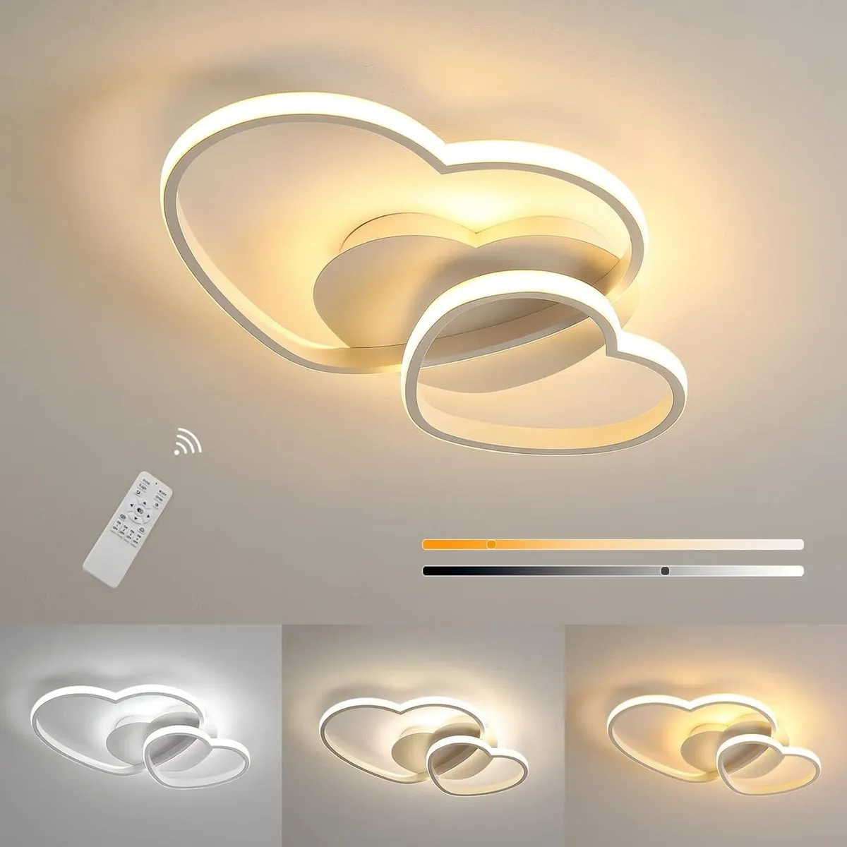 Dimmable LED Ceiling Light 64W Heart Lamp Modern - Image 1
