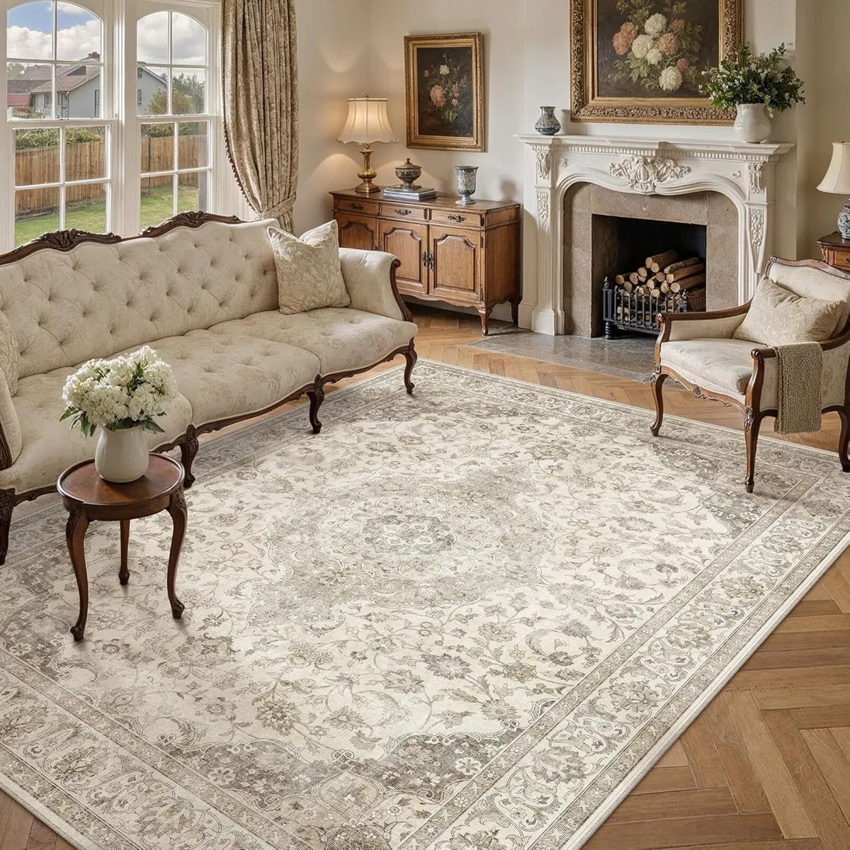 Brown Rugs Living Room 240x300cm Vintage Machine - Image 4