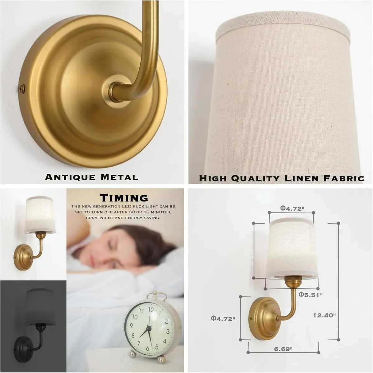 Vintage Gooseneck Battery Operated Wall Sconce - Image 4