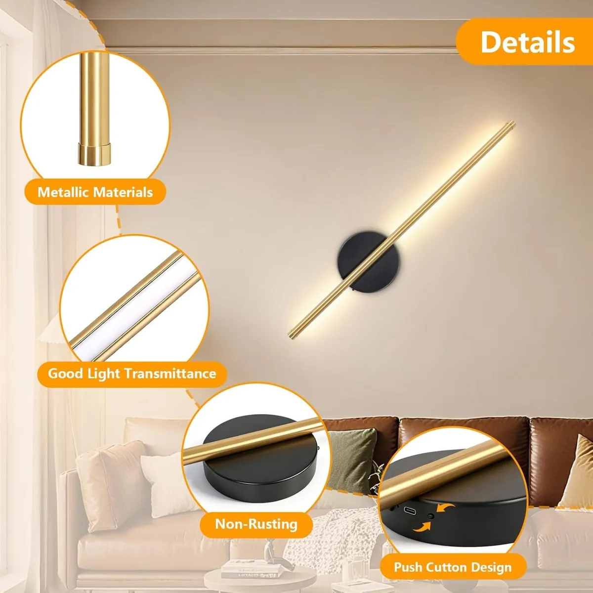 Rechargeable Wall Lights 2 Pack Battery Operated - Image 3