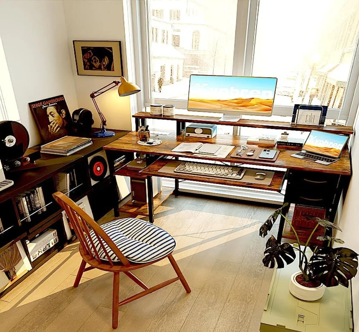 Computer Desk with Drawers 120x50cm Office - Image 3