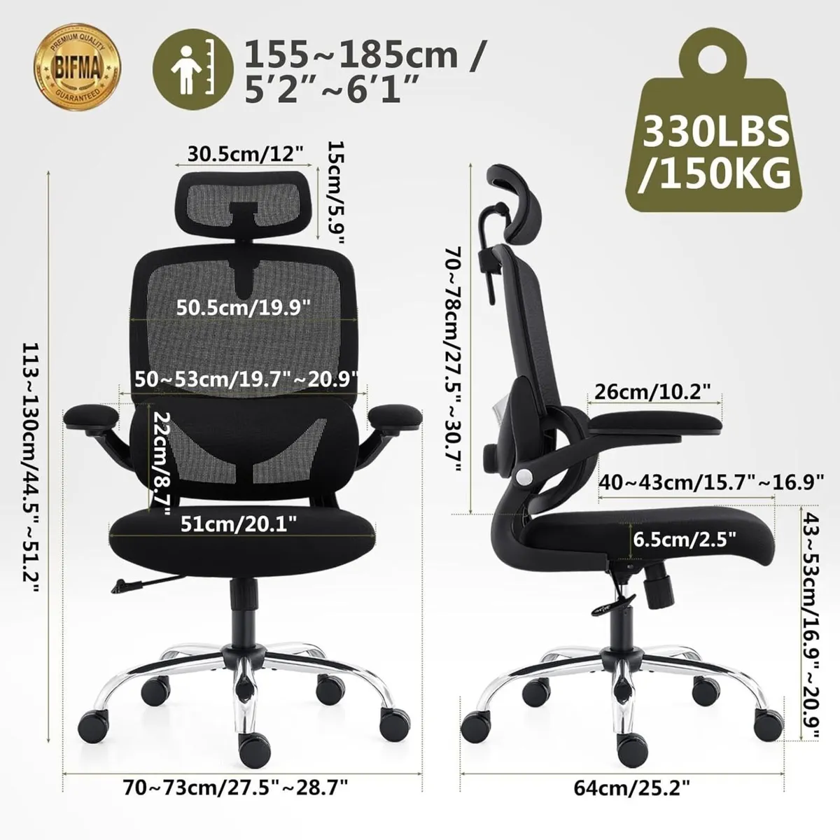 Ergonomic Office Chair - High Back Mesh Design - Image 2