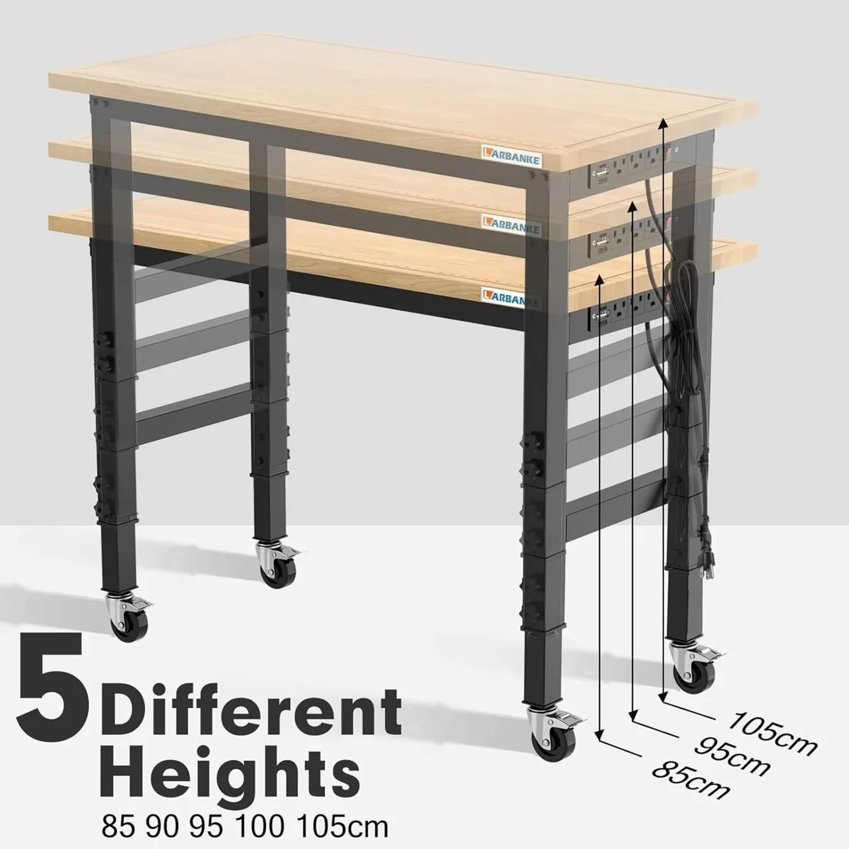 120 cm Heavy Duty Workbench for the Garage Rubber - Image 4