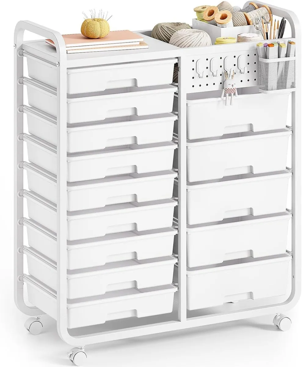14-Drawer-Storage-Craft-Organizer-Trolley-Cart - Image 1
