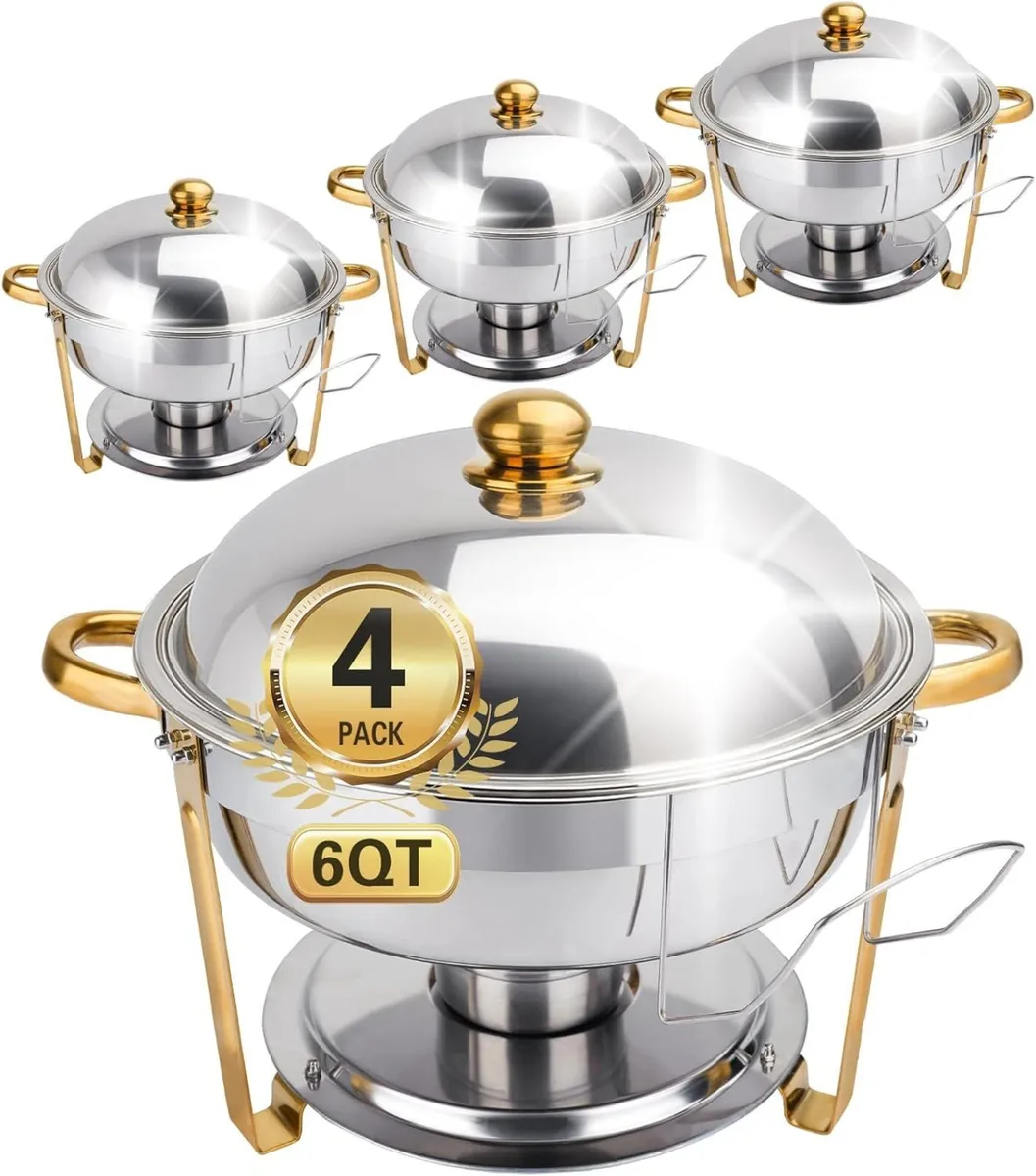 Chafing Dish Buffet Set 4 Pack 6.8 Litre Round - Image 1