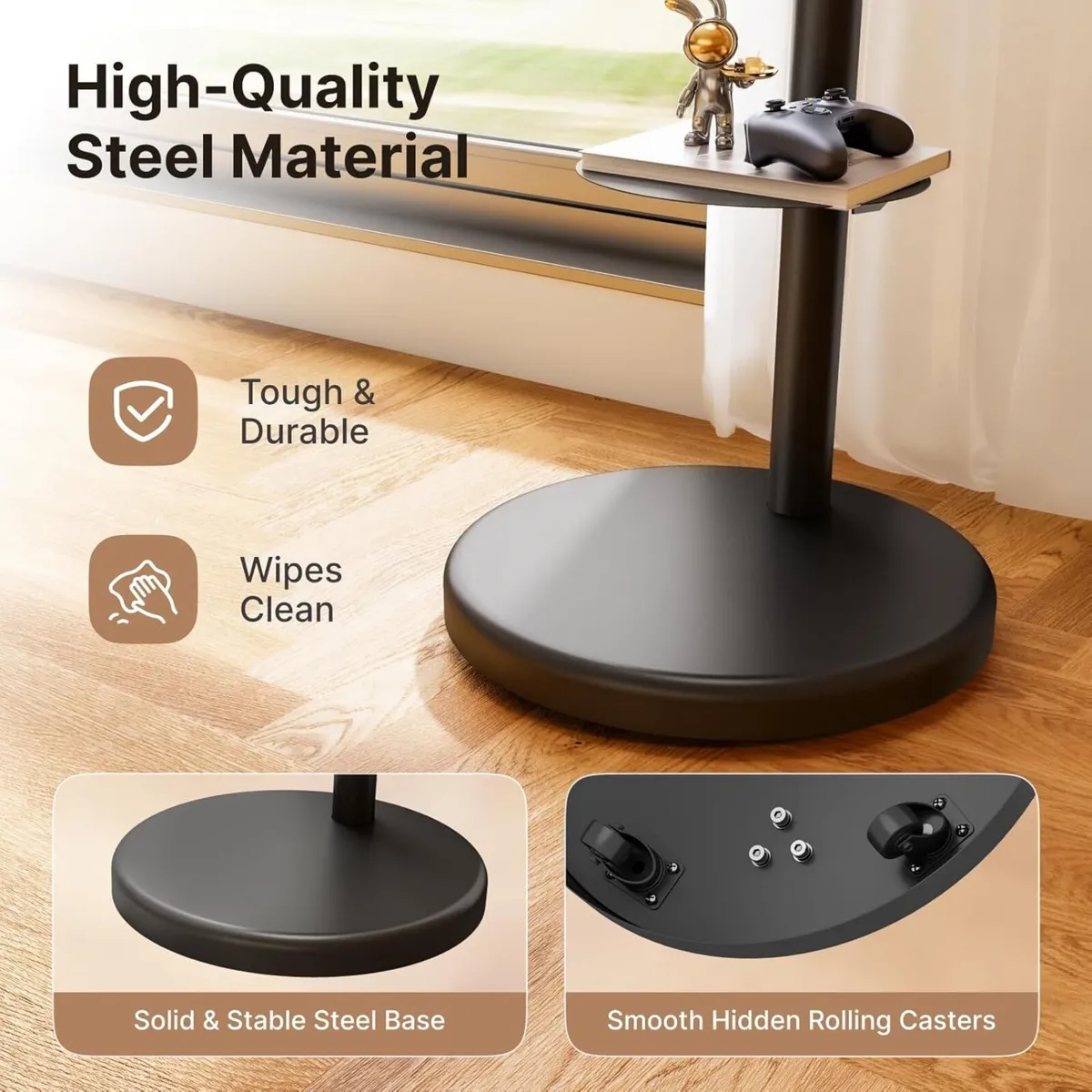Height Adjustable Rolling TV Stand for 37-86 Inch - Image 3