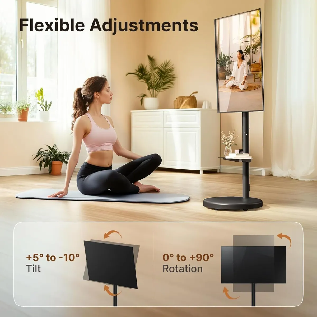 Height Adjustable Rolling TV Stand for 37-86 Inch - Image 4