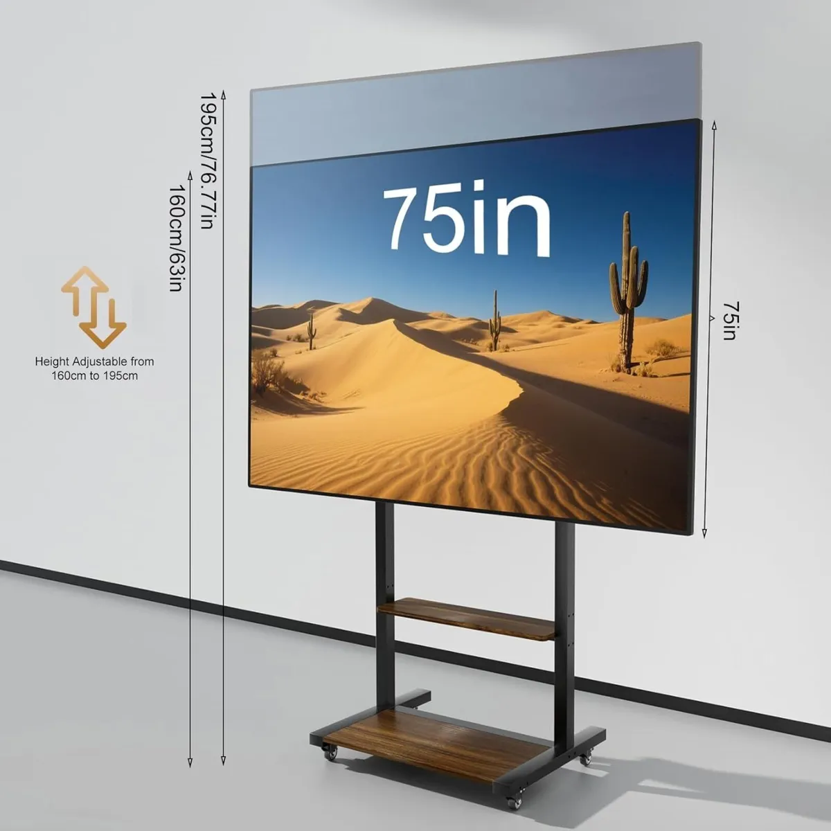 Mobile TV Stand with Wheels for 40-100 Inch - Image 3