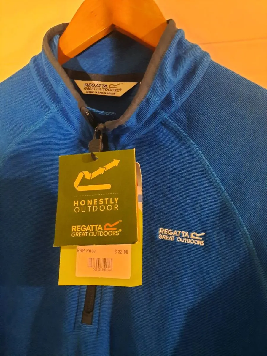 Regatta Boys Blue Fleece Half Zip Top Age 14 – New - Image 2