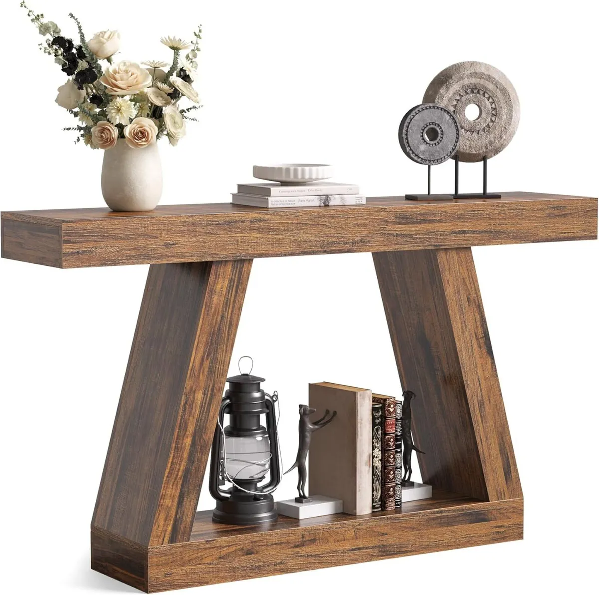 55-Inch Sofa Table with Storage Farmhouse Console - Image 1