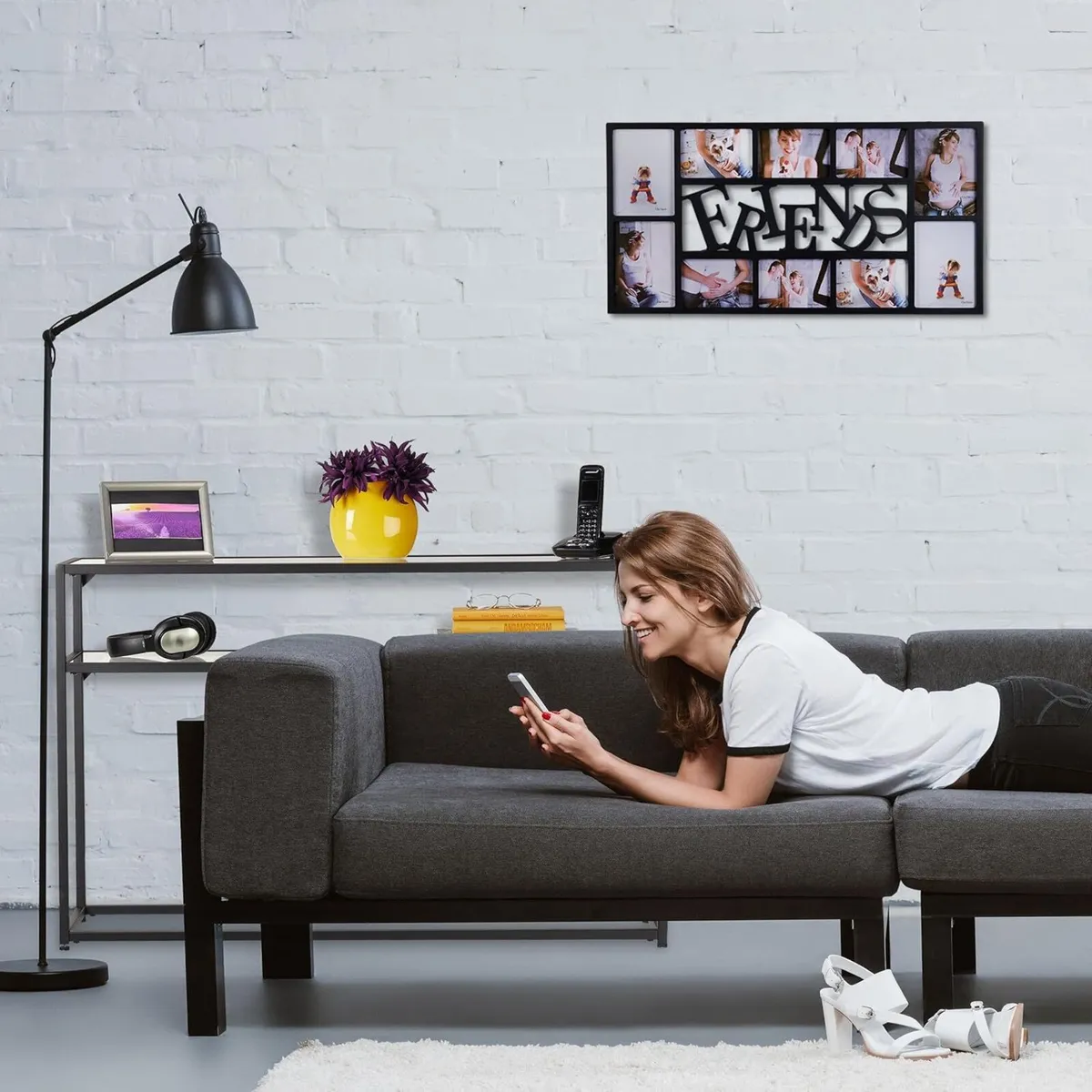 Console Table 2 Shelves Hallway Living Room Metal - Image 4