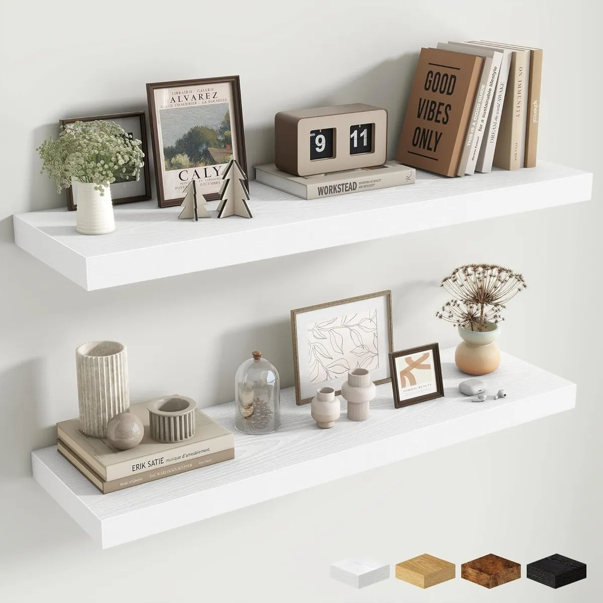 Floating Shelves Set of 2 36 Inch Long Wooden - Image 1