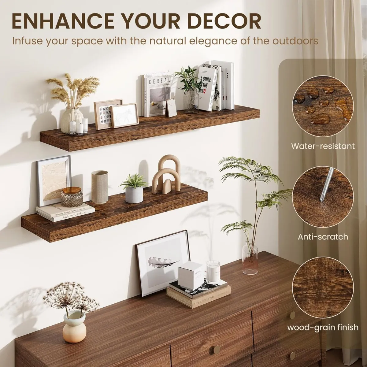 24 Inch Floating Shelves Wall Mounted 10 Deep - Image 4