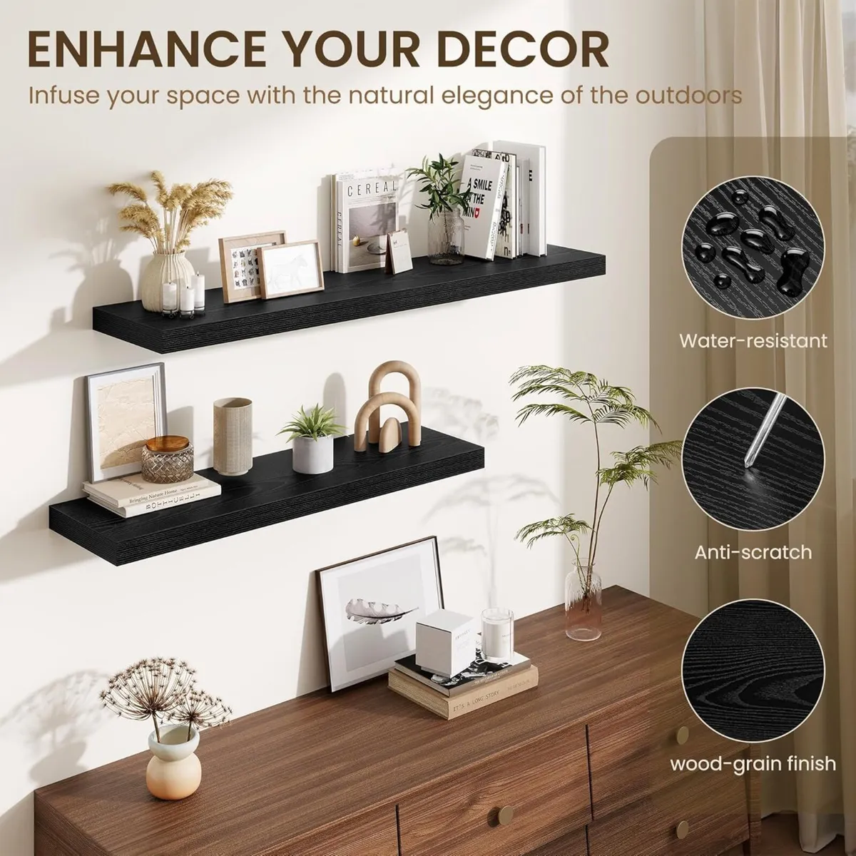 24 Inch Floating Shelves Wall Mounted 10 Deep x - Image 4