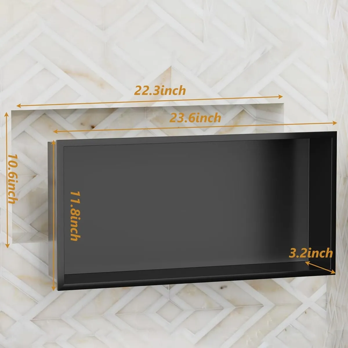 Bathroom Wall Niche Black Stainless Steel Shower - Image 2