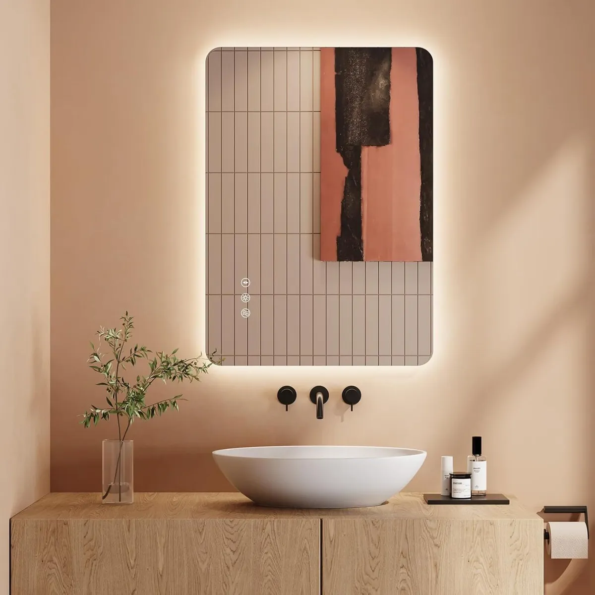 LED Bathroom Mirror with Lights 500 x 700 MM - Image 1