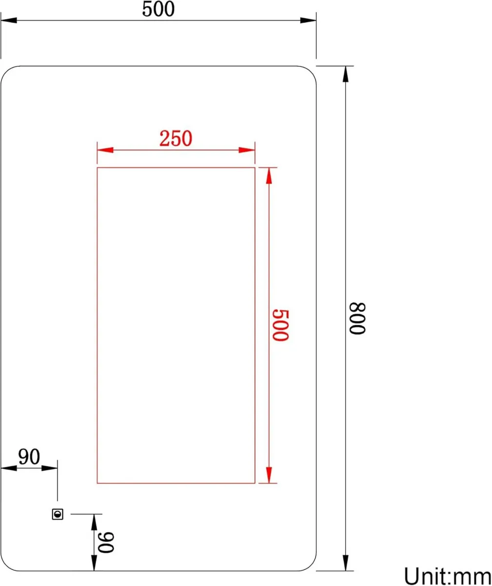 800 x 500mm Backlit LED Illuminated Bathroom - Image 2