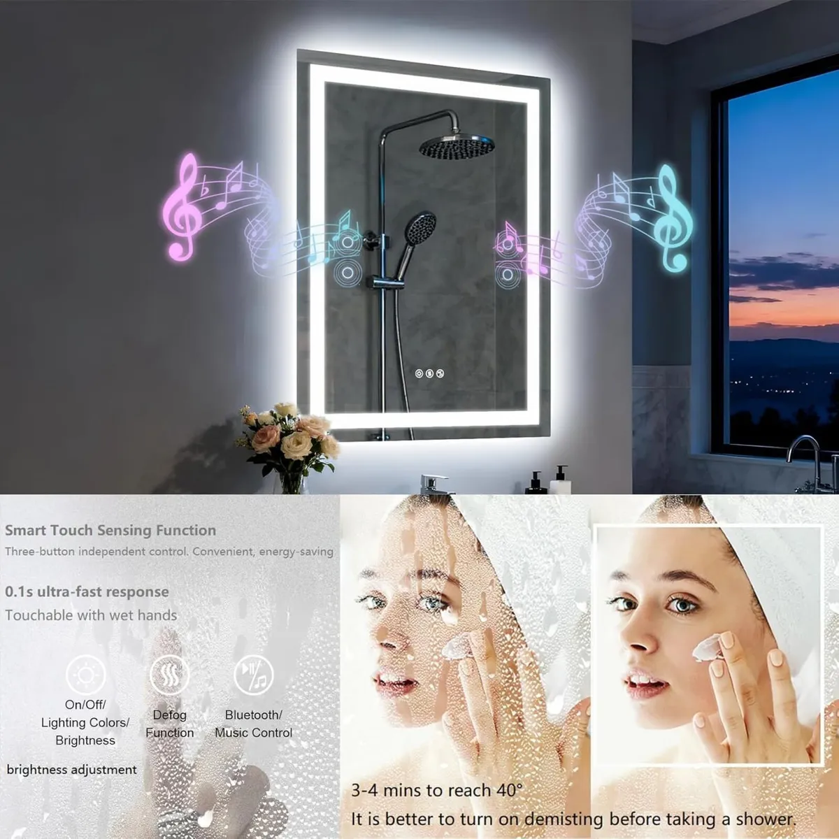500 x 700 mm LED Bathroom Mirror with Lights - Image 4
