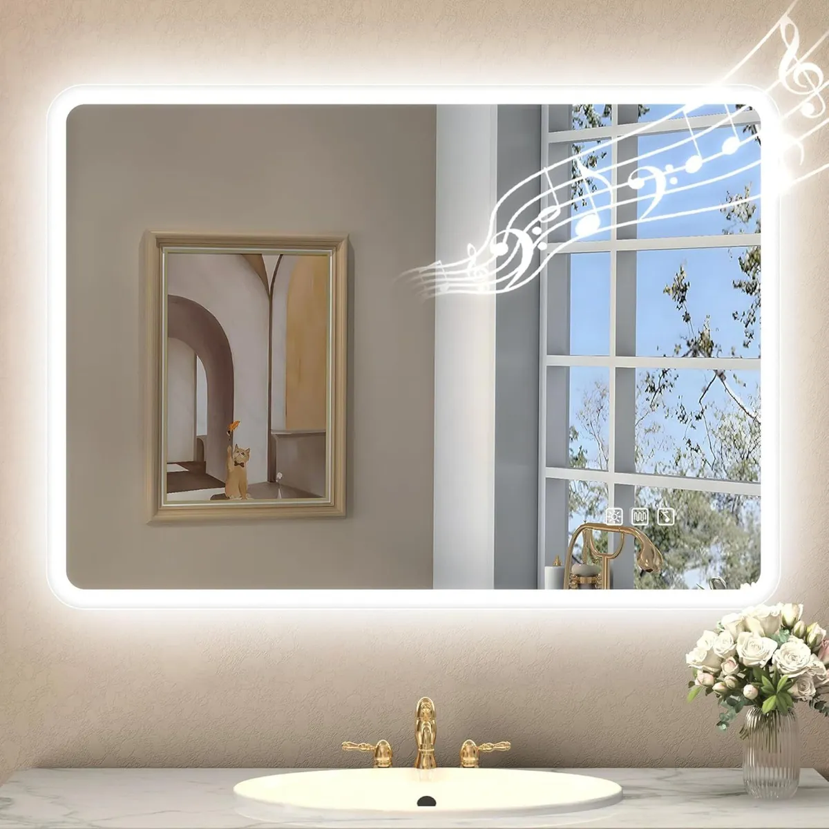 500x700 mm Bathroom-Mirror-with-LED-Lights for - Image 1