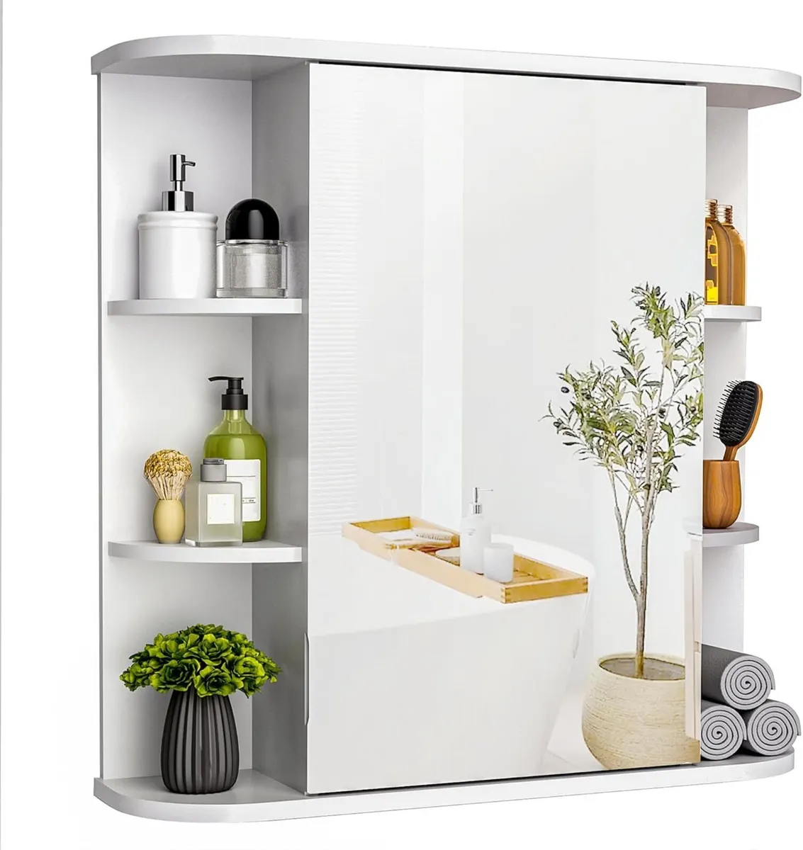 Bathroom Mirror Cabinet with Large HD Wall - Image 1