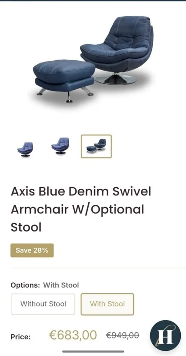 Swivel Armchair and Footstool - Image 2